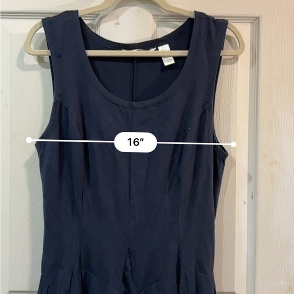 Kaktus Navy Blue Chiffon Bubble Midi Lined Dress Cotton Stretch size Medium - Picture 10 of 16